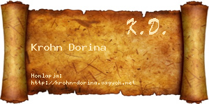 Krohn Dorina névjegykártya